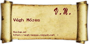 Végh Mózes névjegykártya